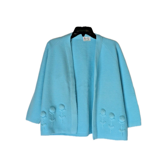other Sweaters - Rosalee Originals of CA Vintage Sky Blue Knit Cardigan Sweater *See Measurements